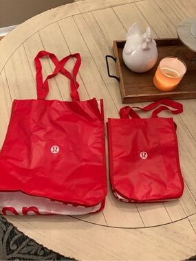 lululemon athletica Red Foldable Tote Bags (Set of 2)
